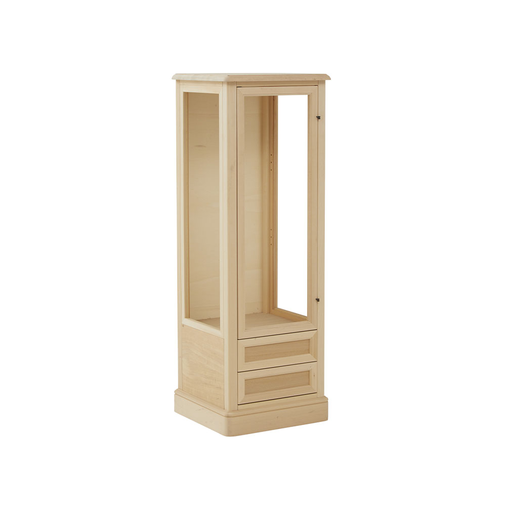 Vitrina lemn masiv 1 usa cu sticla , 2 sertare , cu dimensiunea 49 x 46 x 143 cm - ZN 559G - imagine 2