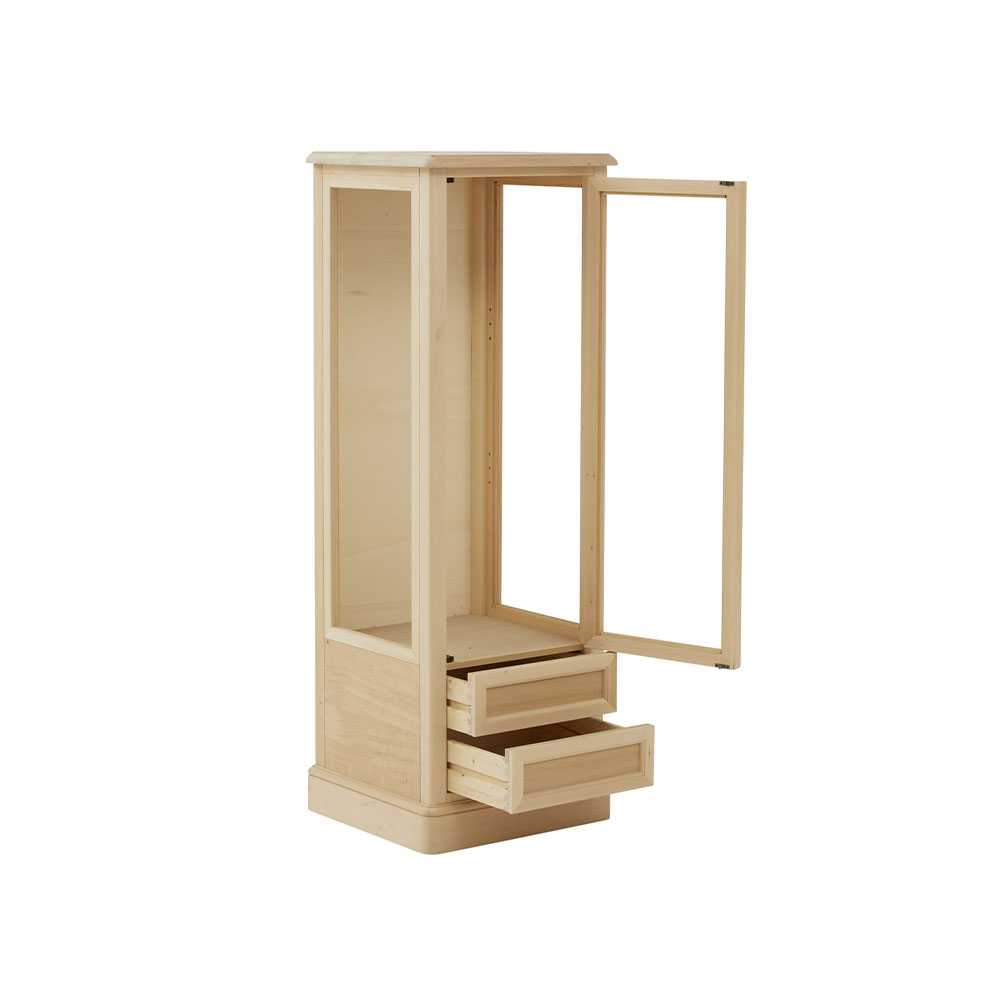 Vitrina lemn masiv 1 usa cu sticla , 2 sertare , cu dimensiunea 49 x 46 x 143 cm - ZN 559G - imagine 3