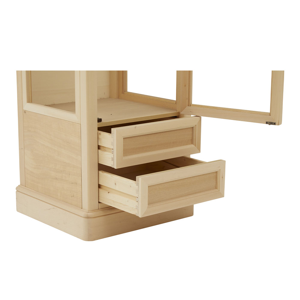 Vitrina lemn masiv 1 usa cu sticla , 2 sertare , cu dimensiunea 49 x 46 x 143 cm - ZN 559G - imagine 4