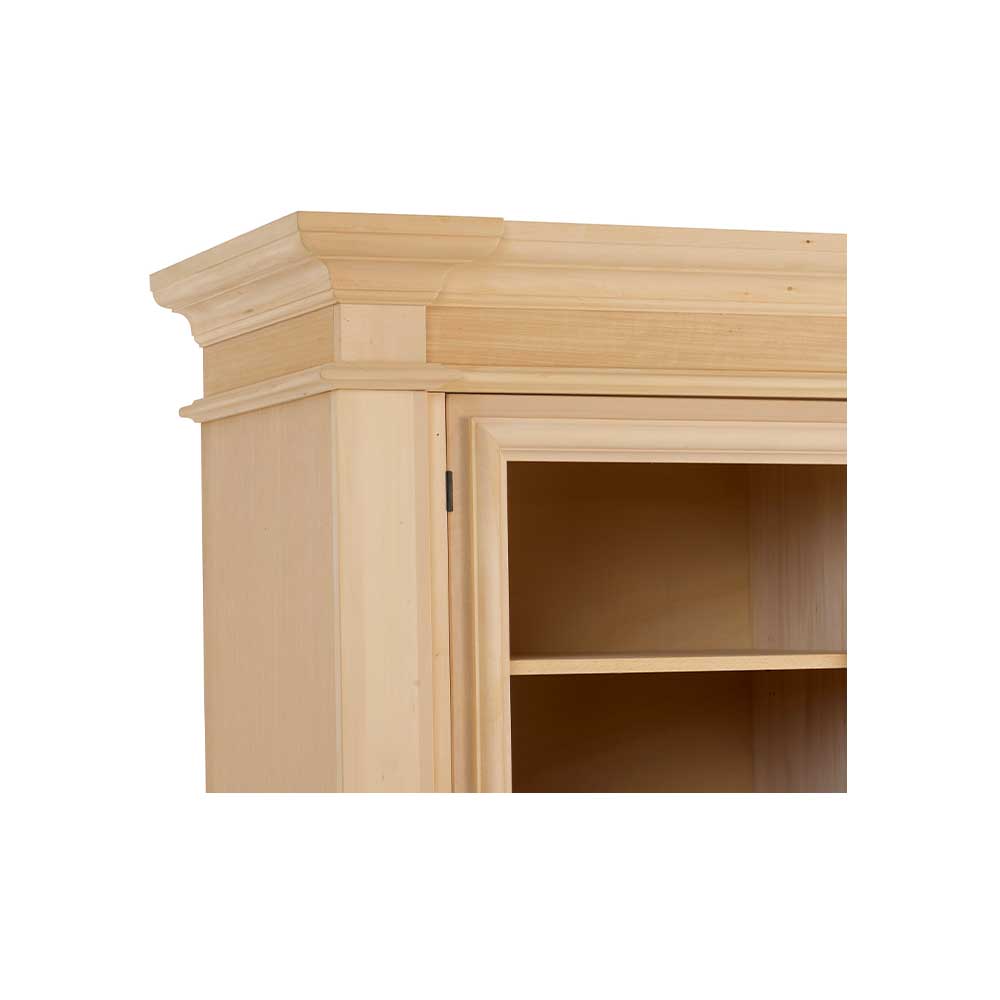 Vitrina lemn masiv 6 usi cu sticla 3 usi cu tablie , polite la interior cu dimensiunea 206 x 56 x 201 cm - ZN 5010G - imagine 6