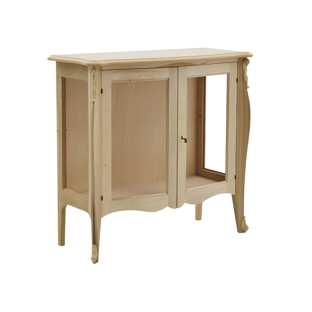 Vitrina lemn masiv 2 usi cu dimensiunea 107 x 46 x 102 cm