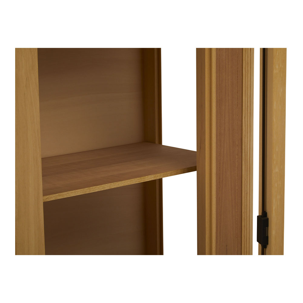 Vitrina lemn masiv 2 usi cu sticla si tablie , elemente decorative , cu dimensiunea 145 x 48 x 212 cm - ZN 901G - imagine 4