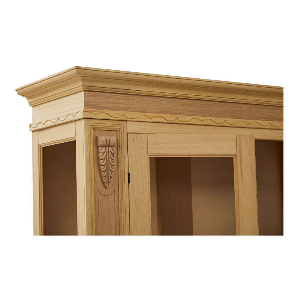 Vitrina lemn masiv 1 usa sticla si tablie , elemente decorative cu dimensiunea 113 x 48 x 212 cm - ZN 904G - imagine 6
