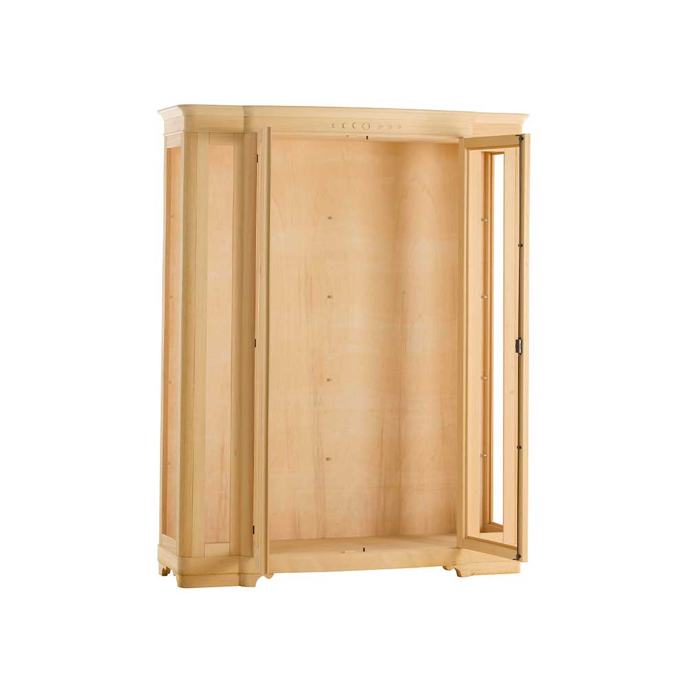 Vitrina lemn masiv 2 usi cu sticla cu dimensiunea 160 x 50 x 200 cm - ZN 454G - imagine 3