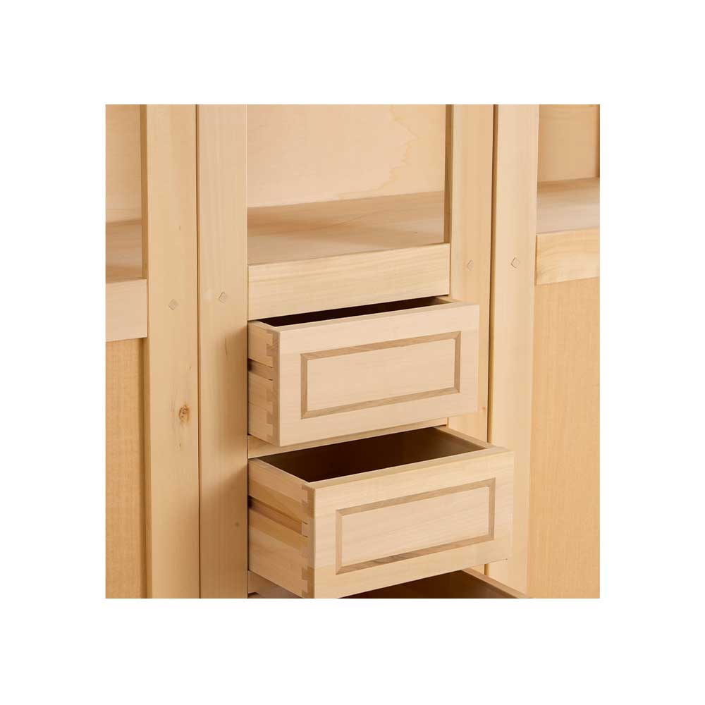 Vitrina lemn masiv 2 usi cu sticla , 3 sertare cu dimensiunea 151 x 42 x 194 cm - ZN 915G - imagine 4