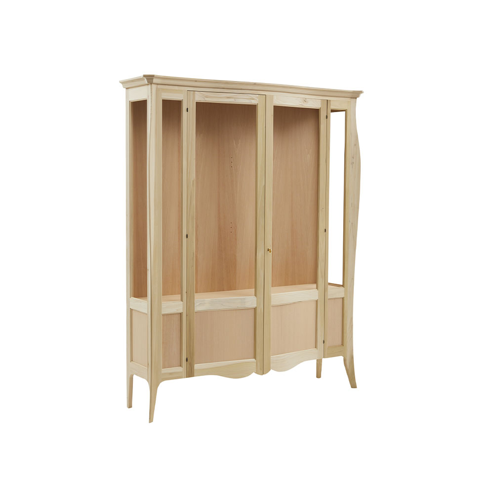 Vitrina lemn masiv 2 usi cu sticla si tablie cu dimensiunea 170 x 50 x 215 cm - ZN 710G - imagine 2