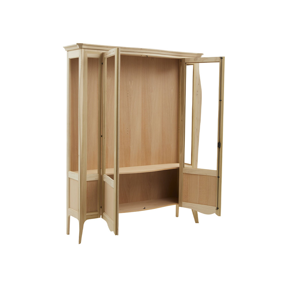 Vitrina lemn masiv 2 usi cu sticla si tablie cu dimensiunea 170 x 50 x 215 cm - ZN 710G - imagine 3