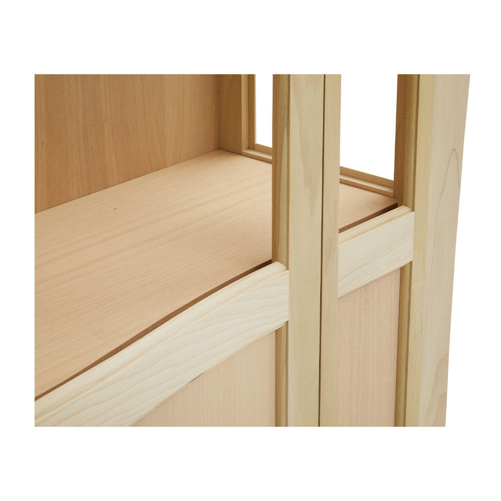 Vitrina lemn masiv 2 usi cu sticla si tablie cu dimensiunea 170 x 50 x 215 cm - ZN 710G - imagine 4